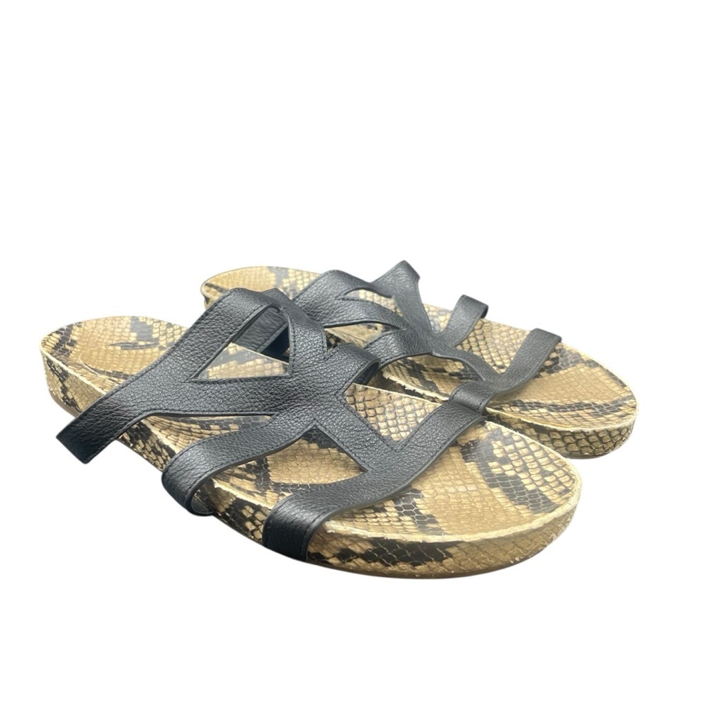 Via Spiga Londa Sandals Women’s 10 M Black Snakeskin Leather